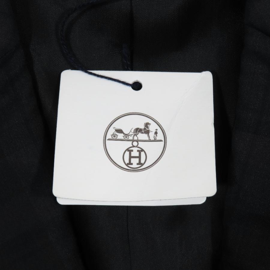未使用 HERMES エルメス チェック柄 ナイロンブレンド ウール テーラードジャケット ブレザー 3B 総裏地 スーツ 46 ブラック グリーン メンズ 古着 中古 | HERMES | 06