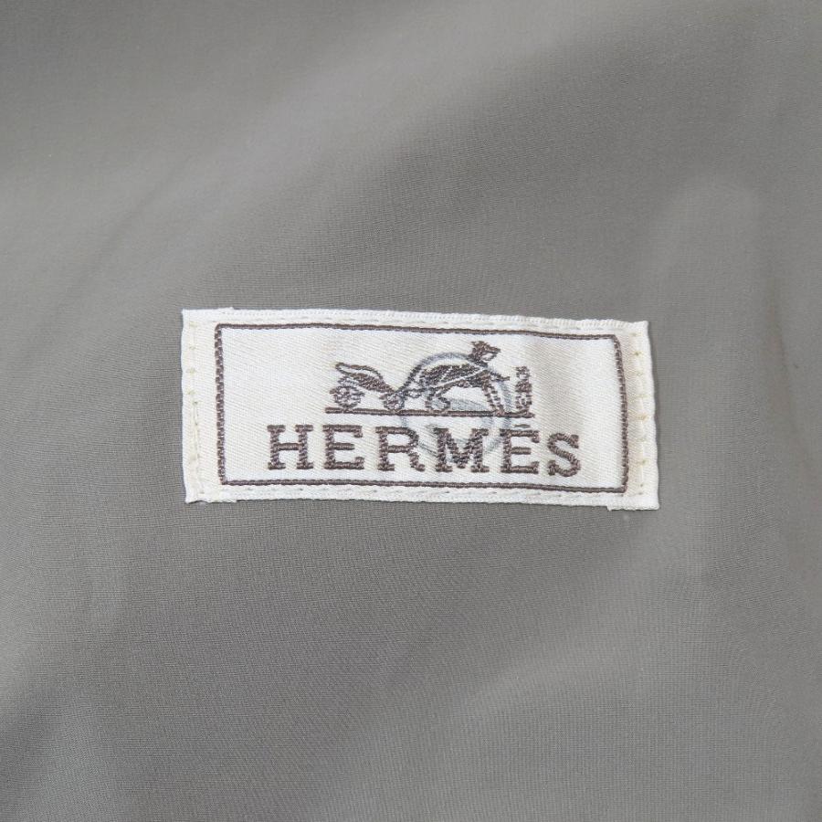 未使用 HERMES エルメス Hロゴ バイカラー ナイロン ベスト ノースリーブ ジャケット ブルゾン ダブルジップ ジレ 50 オレンジ グレー メンズ 古着 中古 | HERMES | 03