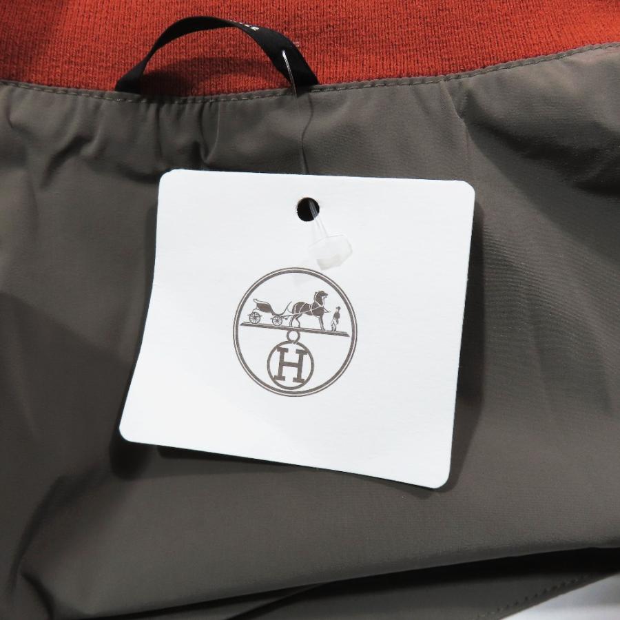 未使用 HERMES エルメス Hロゴ バイカラー ナイロン ベスト ノースリーブ ジャケット ブルゾン ダブルジップ ジレ 50 オレンジ グレー メンズ 古着 中古 | HERMES | 04