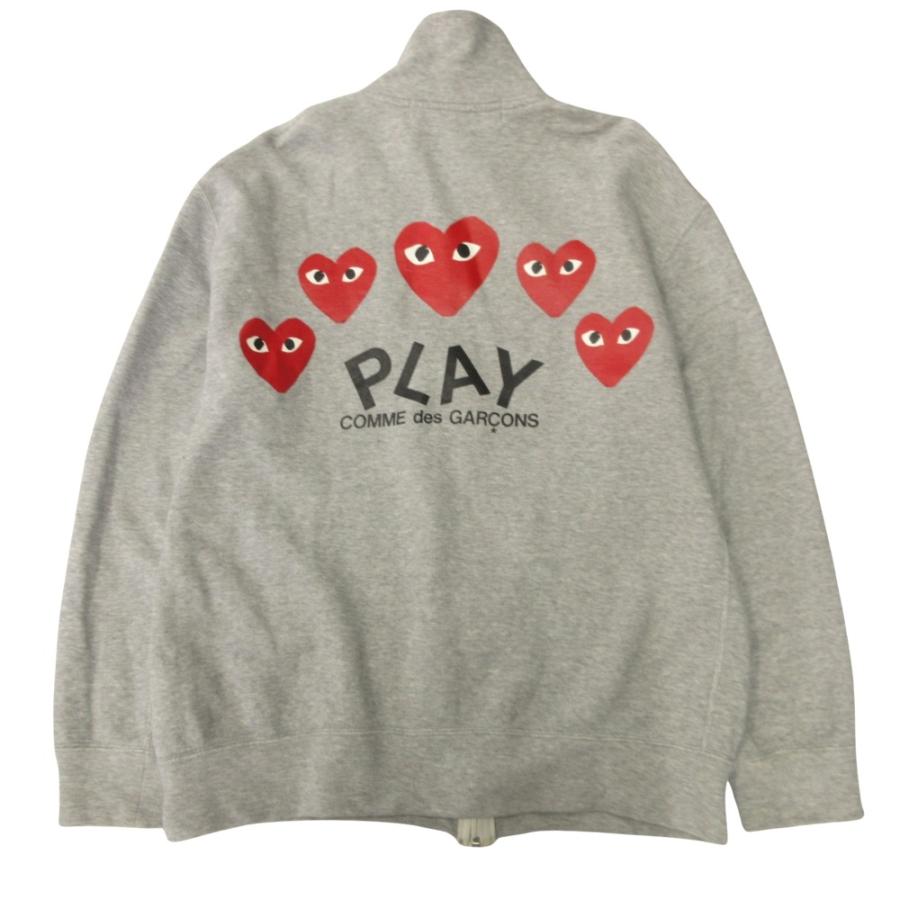 良品 PLAY COMME des GARCONS プレイコムデギャルソン スウェット ジャケット ブルゾン ハートロゴ 刺繍 プリント XL グレー メンズ 古着 中古 | PLAY COMME des GARCONS | 01