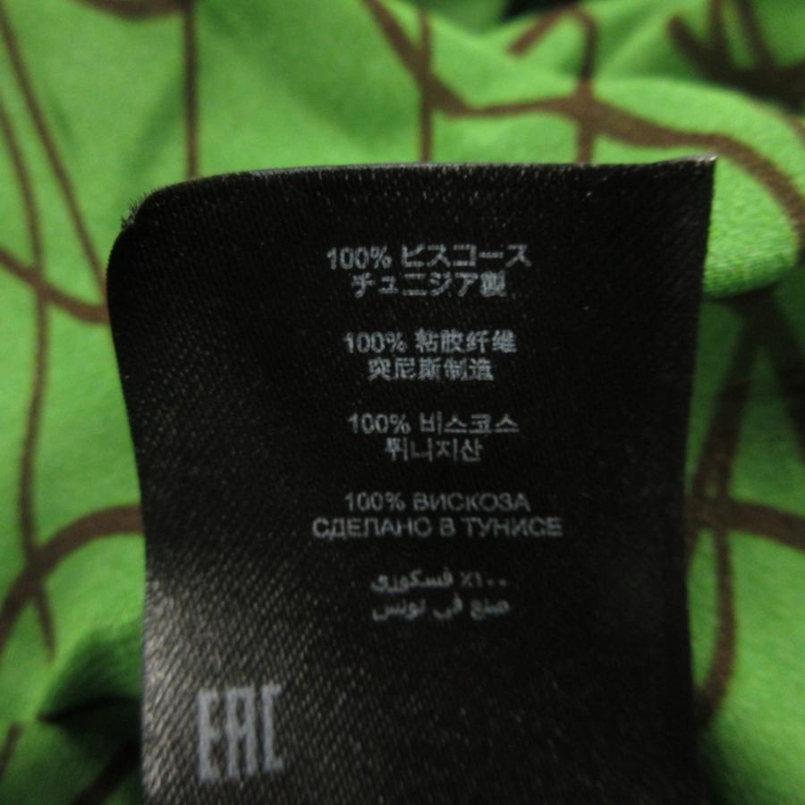 美品 DRIES VAN NOTEN ドリスヴァンノッテン タイネック シアー ワンピース ドレス 総柄 スカーフ カットソー ロング 36 緑 グリーン レディース 古着 中古 | DRIES VAN NOTEN | 06