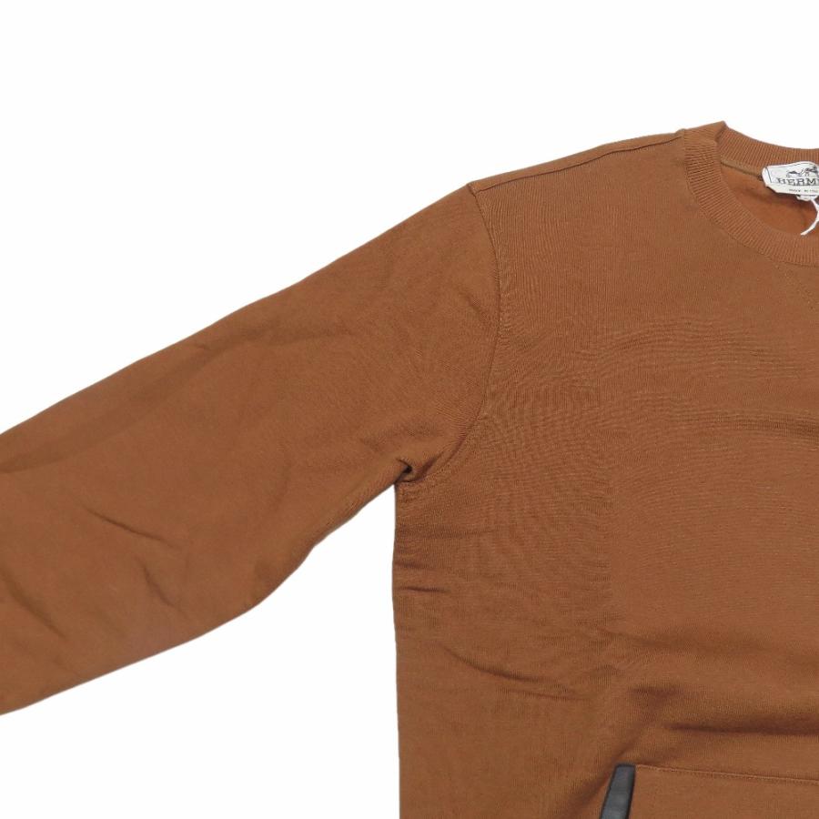 未使用 HERMES エルメス スウェット トレーナー 長袖 クルーネック カンガルーポケット 裏起毛 カットソー S ブラウン メンズ 古着 中古 | HERMES | 03