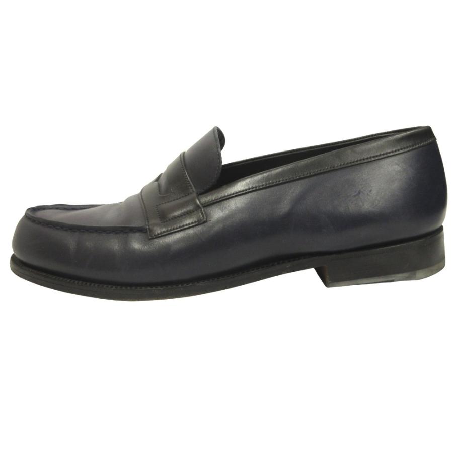 良品 J.M WESTON ジェイエムウエストン #180 シグニチャー ローファー ドレス シューズ 革靴 バイカラー 9E 28cm ネイビー ブラック メンズ 古着 中古 | 