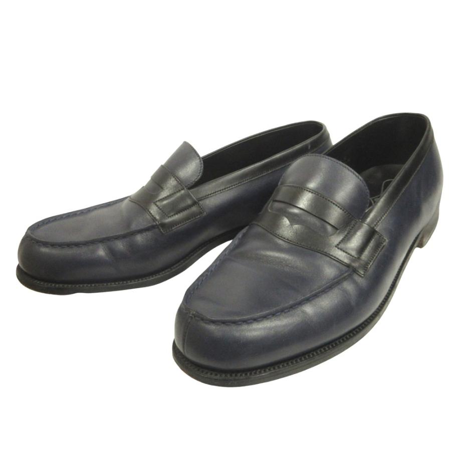 良品 J.M WESTON ジェイエムウエストン #180 シグニチャー ローファー ドレス シューズ 革靴 バイカラー 9E 28cm ネイビー ブラック メンズ 古着 中古 |  | 02