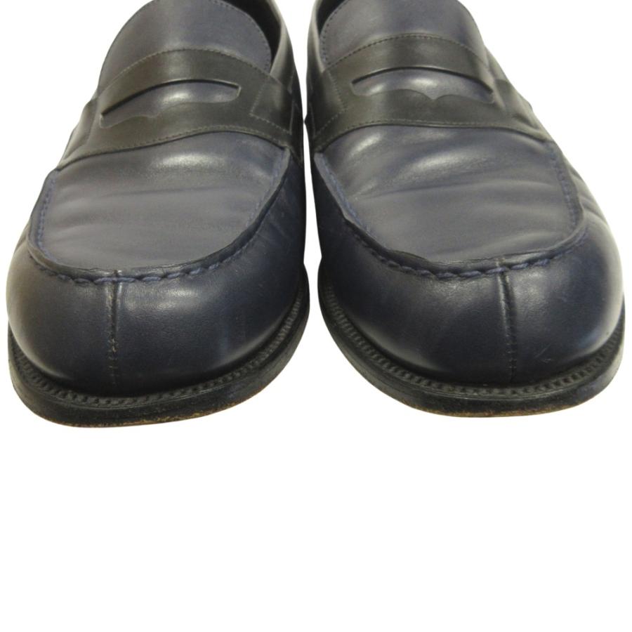 良品 J.M WESTON ジェイエムウエストン #180 シグニチャー ローファー ドレス シューズ 革靴 バイカラー 9E 28cm ネイビー ブラック メンズ 古着 中古 |  | 07