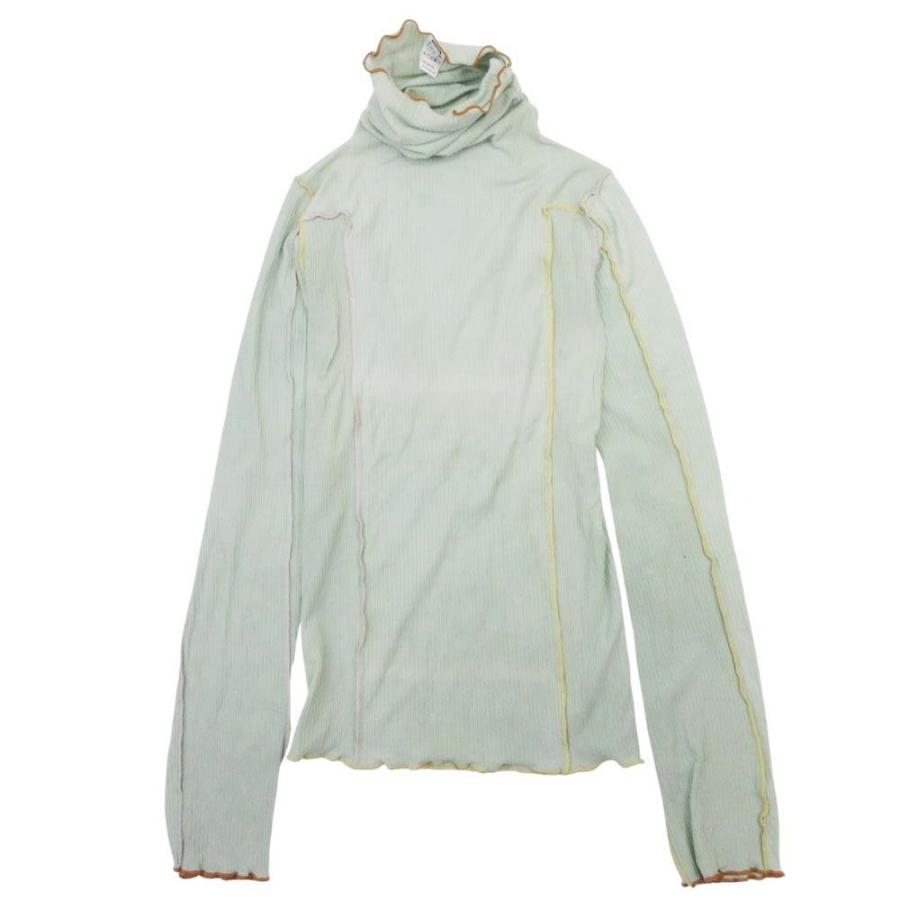 良品 Baserange ベースレンジ OMATO TURTLENECK TTOT タートルネック トップス 長袖 タイト ストレッチ インサイドアウト XS 緑 レディース 古着 中古 | BASERANGE