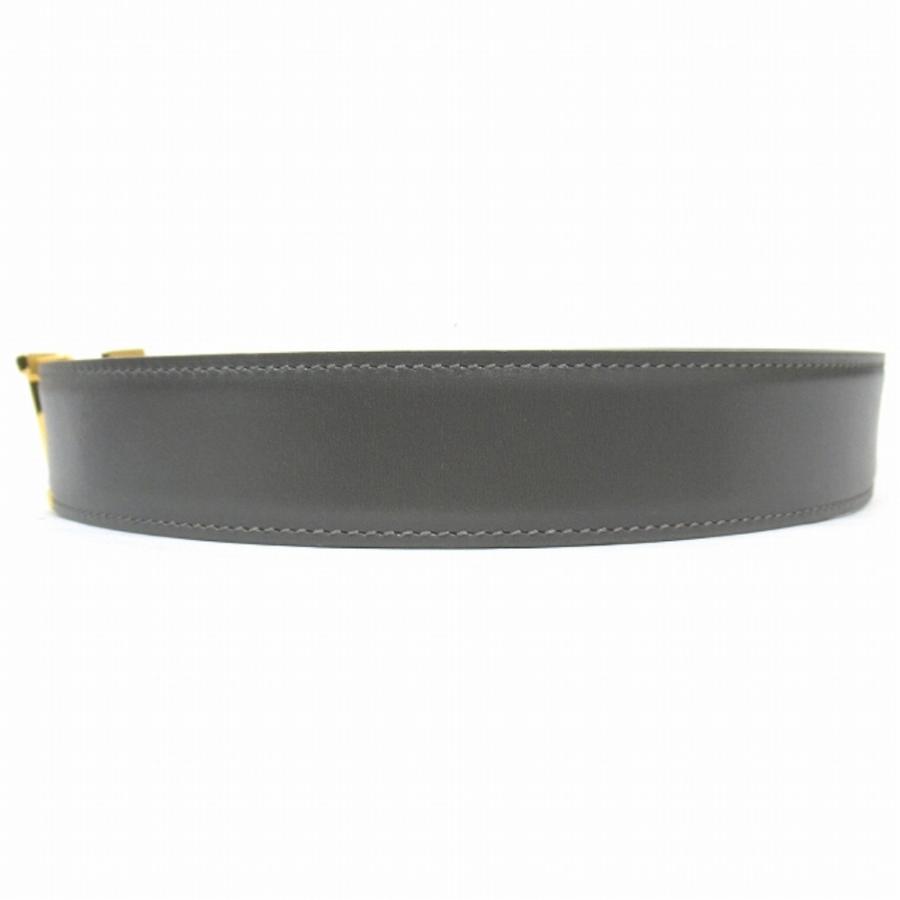 美品 HERMES エルメス Hバックル リバーシブル ベルト レザー コンスタンス ゴールド金具 ヴィンテージ 70cm グレー/ブラック メンズ 古着 中古 | HERMES | 01