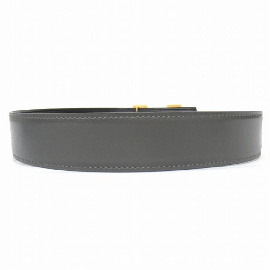 美品 HERMES エルメス Hバックル リバーシブル ベルト レザー コンスタンス ゴールド金具 ヴィンテージ 70cm グレー/ブラック メンズ 古着 中古 | HERMES | 02