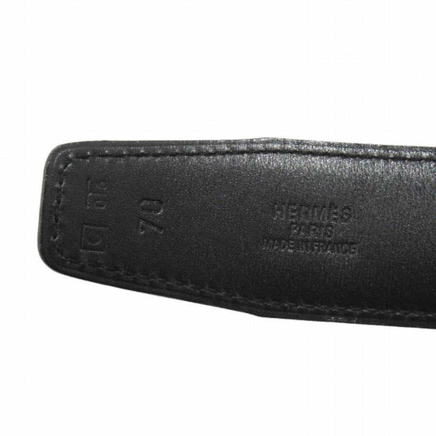 美品 HERMES エルメス Hバックル リバーシブル ベルト レザー コンスタンス ゴールド金具 ヴィンテージ 70cm グレー/ブラック メンズ 古着 中古 | HERMES | 07