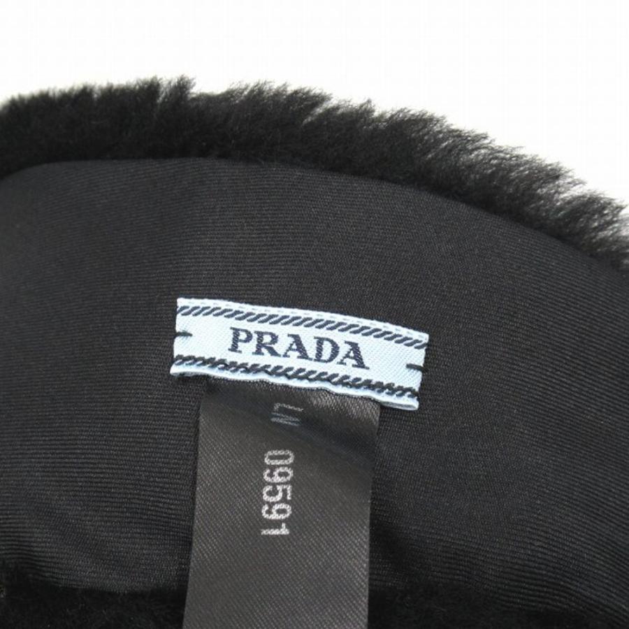 美品 PRADA プラダ ファー ヘッドバンド ヘアバンド カチューシャ ヘアアクセサリー トライアングルロゴ 近年モデル 1IH031 ブラック レディース 古着 中古 | PRADA | 05