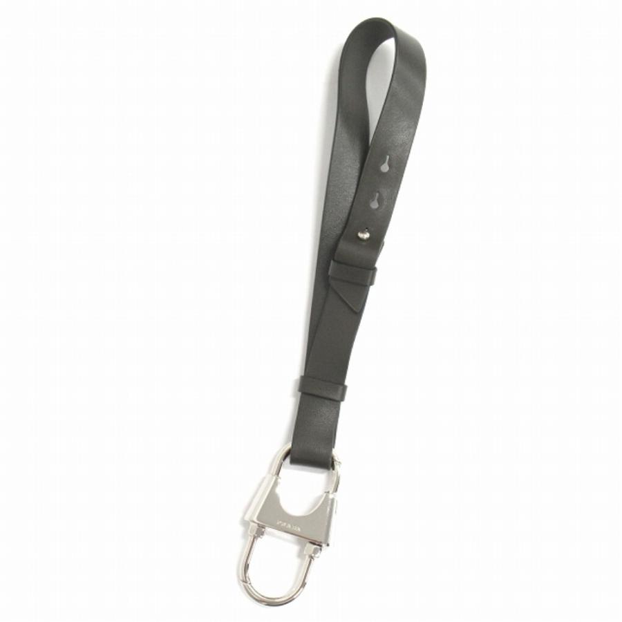 美品 PRADA プラダ カウレザー キーホルダー キーストラップ カラビナ アクセサリー 2PP118 カーキ メンズ レディース 古着 中古 | PRADA