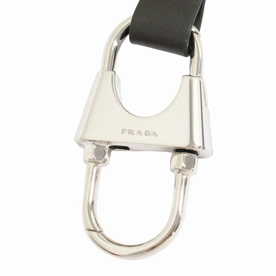美品 PRADA プラダ カウレザー キーホルダー キーストラップ カラビナ アクセサリー 2PP118 カーキ メンズ レディース 古着 中古 | PRADA | 02