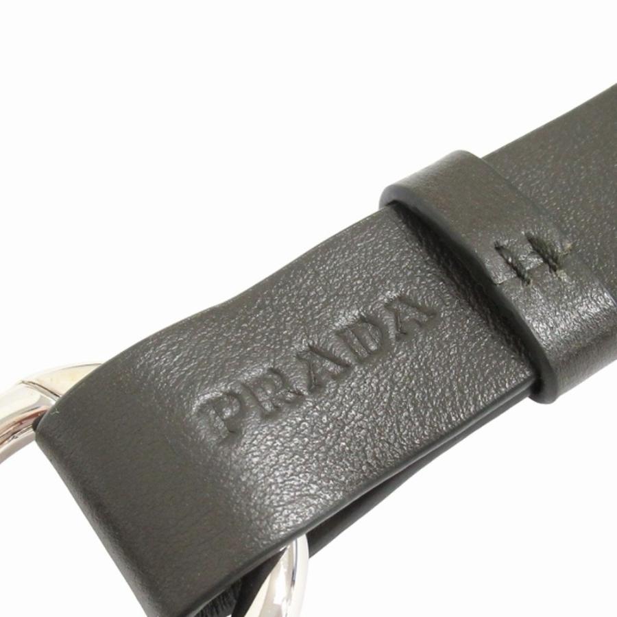 美品 PRADA プラダ カウレザー キーホルダー キーストラップ カラビナ アクセサリー 2PP118 カーキ メンズ レディース 古着 中古 | PRADA | 03