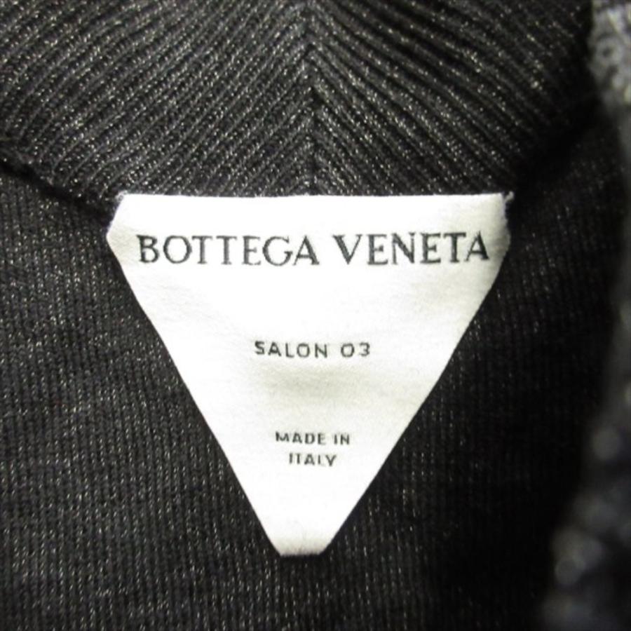 美品 BOTTEGAVENETA ボッテガヴェネタ クロスステッチ ニット セーター ウール メタル Vネック L 黒 ブラック パラキート グリーン メンズ 古着 中古_4