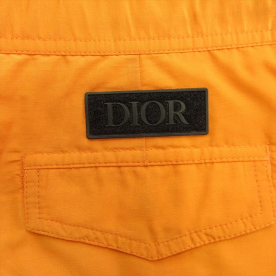未使用 DIOR ディオール 22ss ローラーバックルコースター バミューダ ショート パンツ ナイロン ドローコード 48 オレンジ メンズ 古着 中古_6