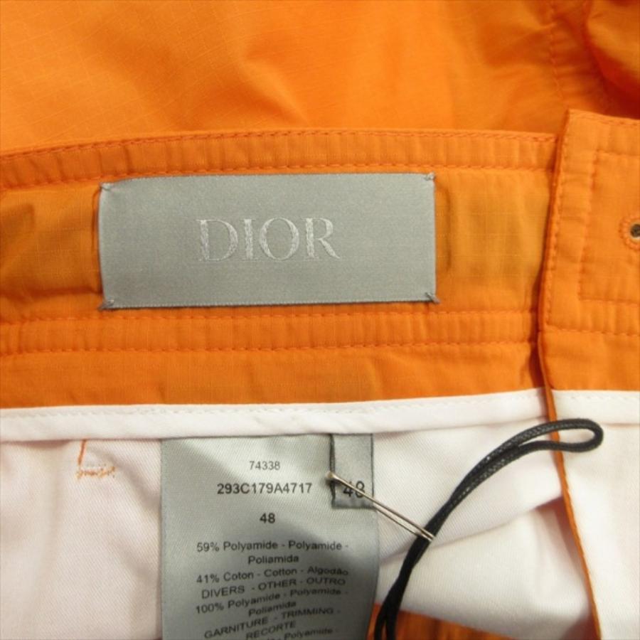 未使用 DIOR ディオール 22ss ローラーバックルコースター バミューダ ショート パンツ ナイロン ドローコード 48 オレンジ メンズ 古着 中古_7
