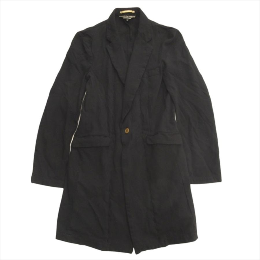 良品 COMME des GARCONS HOMME PLUS コムデギャルソンオムプリュス 07ss 多釦 ポリ縮絨 チェスター コート ジャケット 製品染め S 黒 メンズ 古着 中古_1
