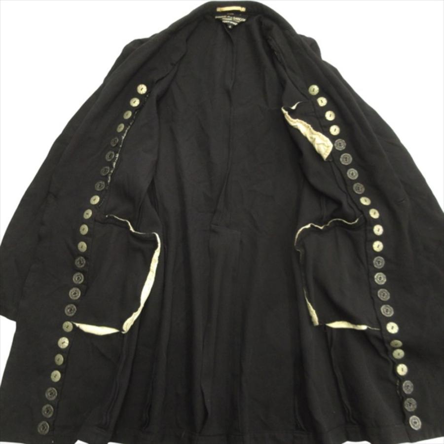 良品 COMME des GARCONS HOMME PLUS コムデギャルソンオムプリュス 07ss 多釦 ポリ縮絨 チェスター コート ジャケット 製品染め S 黒 メンズ 古着 中古_3