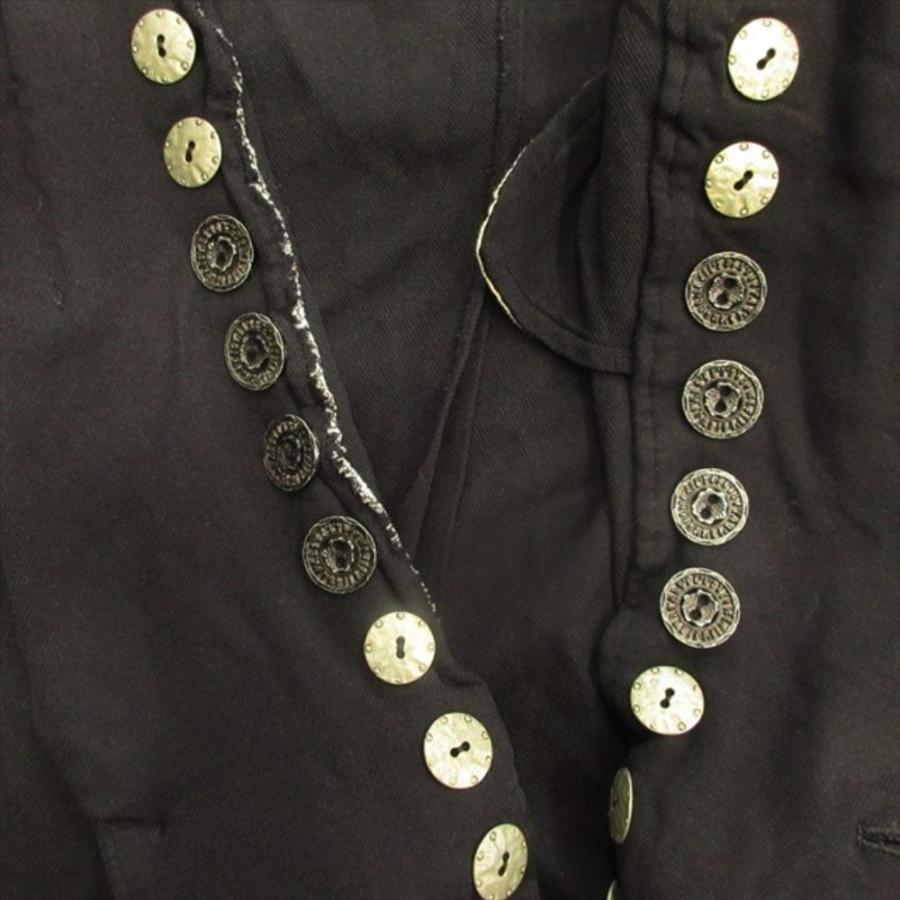良品 COMME des GARCONS HOMME PLUS コムデギャルソンオムプリュス 07ss 多釦 ポリ縮絨 チェスター コート ジャケット 製品染め S 黒 メンズ 古着 中古_5