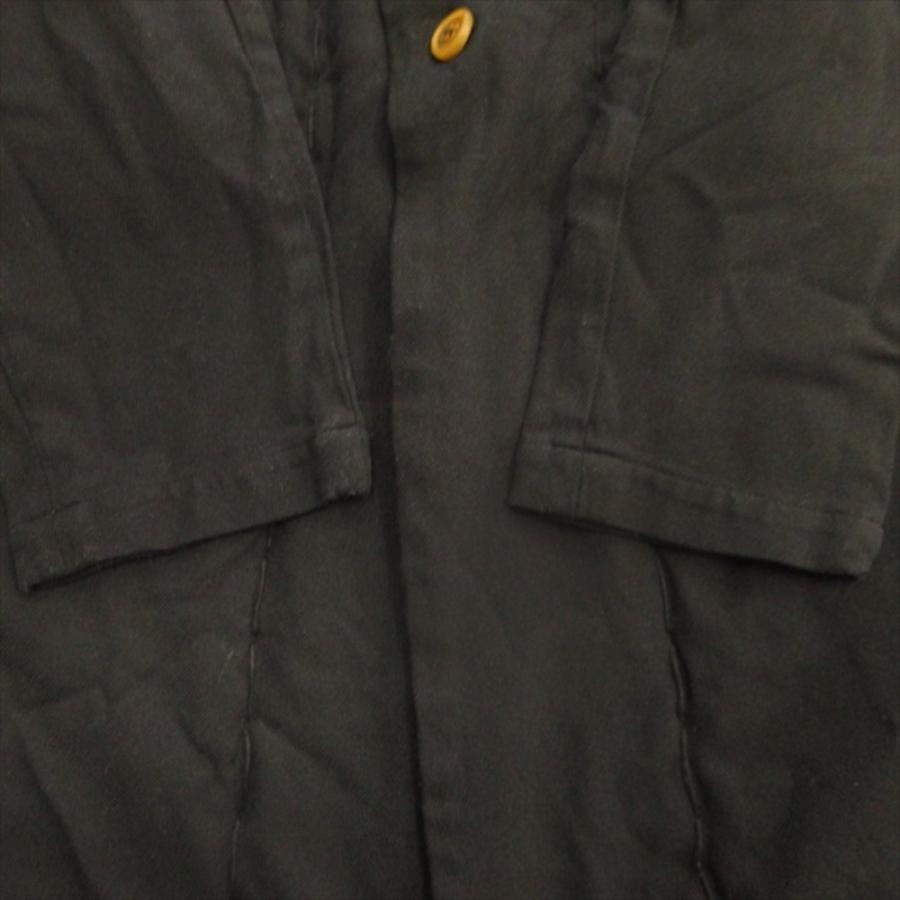 良品 COMME des GARCONS HOMME PLUS コムデギャルソンオムプリュス 07ss 多釦 ポリ縮絨 チェスター コート ジャケット 製品染め S 黒 メンズ 古着 中古_6