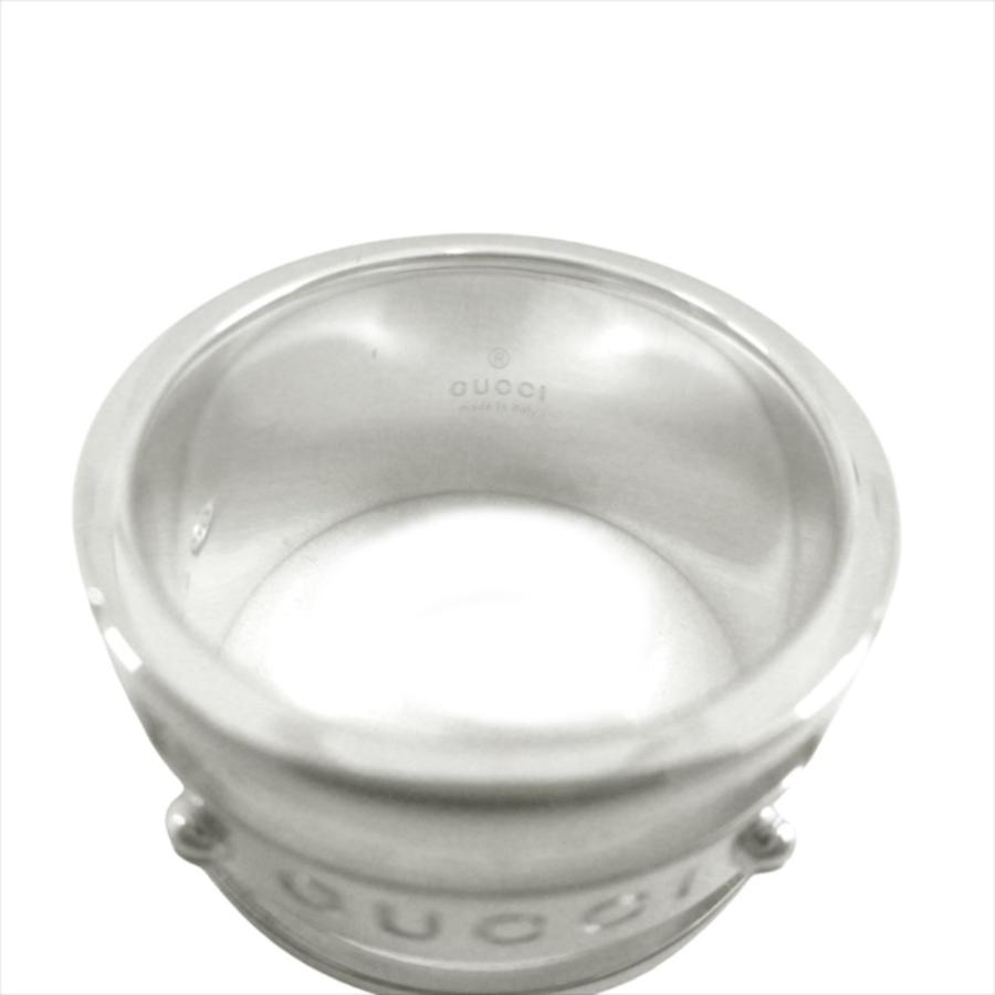新品同様 GUCCI グッチ 新品仕上げ済 ロゴヴィス リング 指輪 ビス ワイド アクセサリー ジュエリー SV925 19号 シルバー メンズ 古着 中古_3