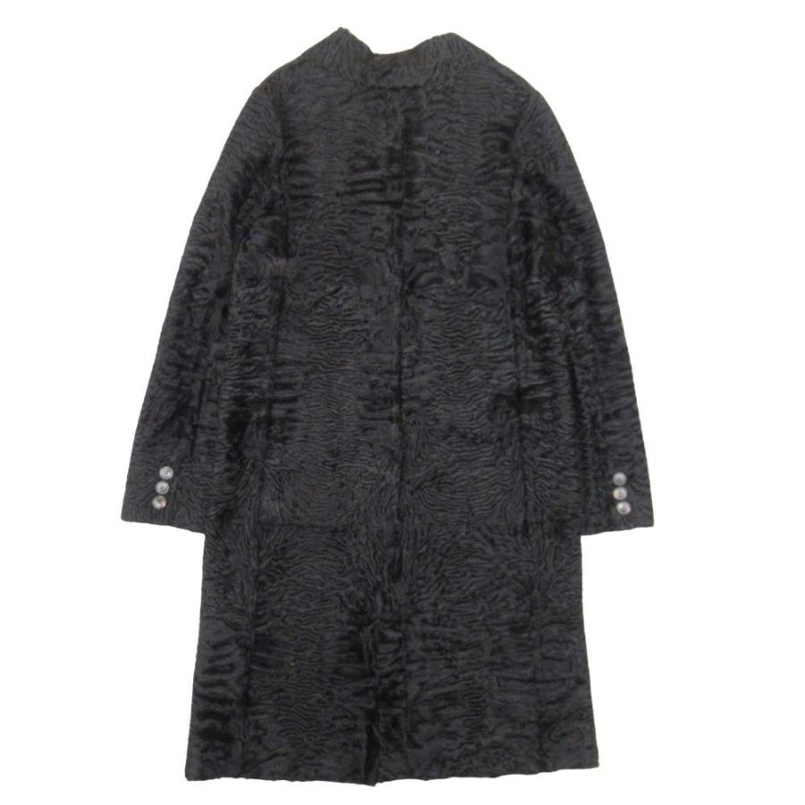 未使用 Christian Dior クリスチャンディオール カラクルラム ファー チェスターコート 毛皮 ラムレザー ジャケット 34 黒 ブラック レディース 古着 中古_2