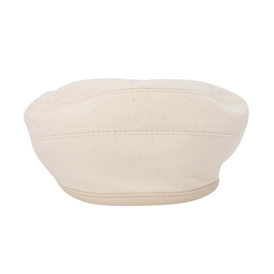未使用 HERMES エルメス Gabrielle beret ガブリエル ベレー デニム レザートリム セリエボタン 帽子 57cm アイボリー メンズ レディース 古着 中古 | HERMES