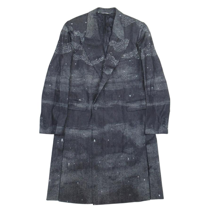 未使用 DIOR HOMME ディオール・オム 21aw ピータードイグコラボ MILKY WAY デニムジャガード チェスターコート 50 インディゴ メンズ 古着 中古 | Dior HOMME
