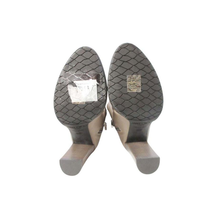 未使用 JIMMY CHOO ジミーチュウ Maloy 95 レースアップ ニーハイブーツ アーモンドトゥ レザー ロングブーツ 34.5/21.5 グレージュ レディース 古着 中古 | JIMMY CHOO | 03
