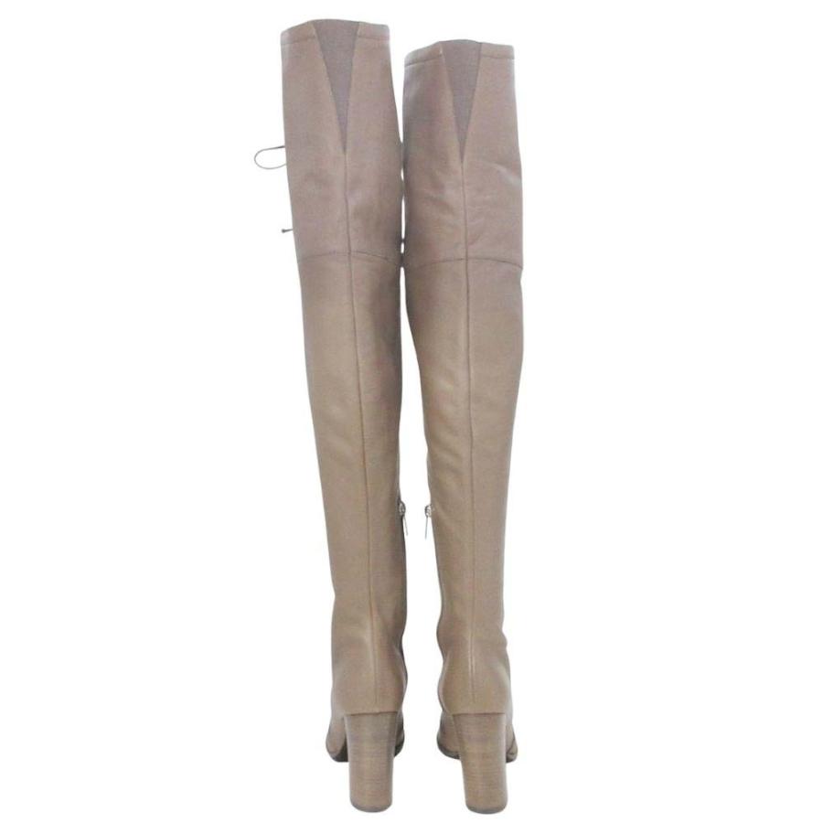 未使用 JIMMY CHOO ジミーチュウ Maloy 95 レースアップ ニーハイブーツ アーモンドトゥ レザー ロングブーツ 34.5/21.5 グレージュ レディース 古着 中古 | JIMMY CHOO | 04