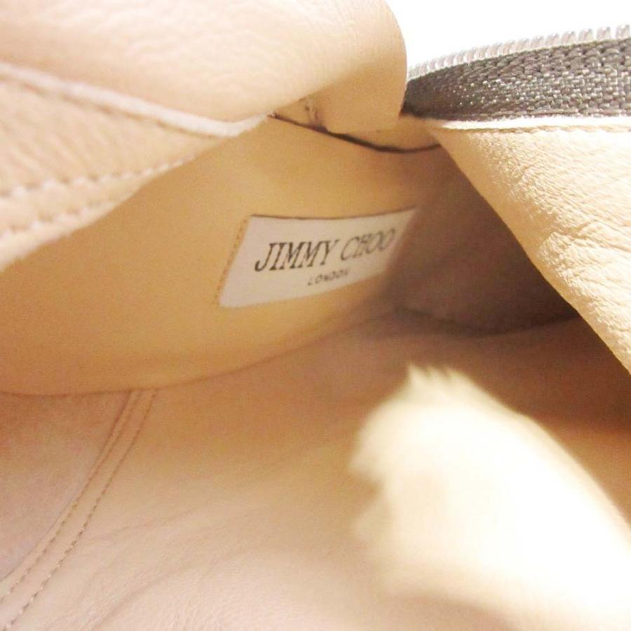 未使用 JIMMY CHOO ジミーチュウ Maloy 95 レースアップ ニーハイブーツ アーモンドトゥ レザー ロングブーツ 34.5/21.5 グレージュ レディース 古着 中古 | JIMMY CHOO | 07