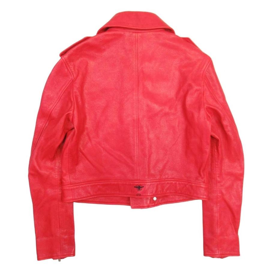 美品 Christian Dior クリスチャンディオール 17aw ゴートスキン ダブルライダース バイカージャケット やぎ革 アウター 36 赤 レディース 古着 中古 | Christian Dior | 01