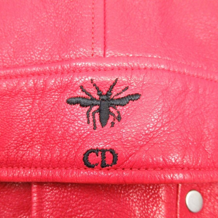 美品 Christian Dior クリスチャンディオール 17aw ゴートスキン ダブルライダース バイカージャケット やぎ革 アウター 36 赤 レディース 古着 中古 | Christian Dior | 04