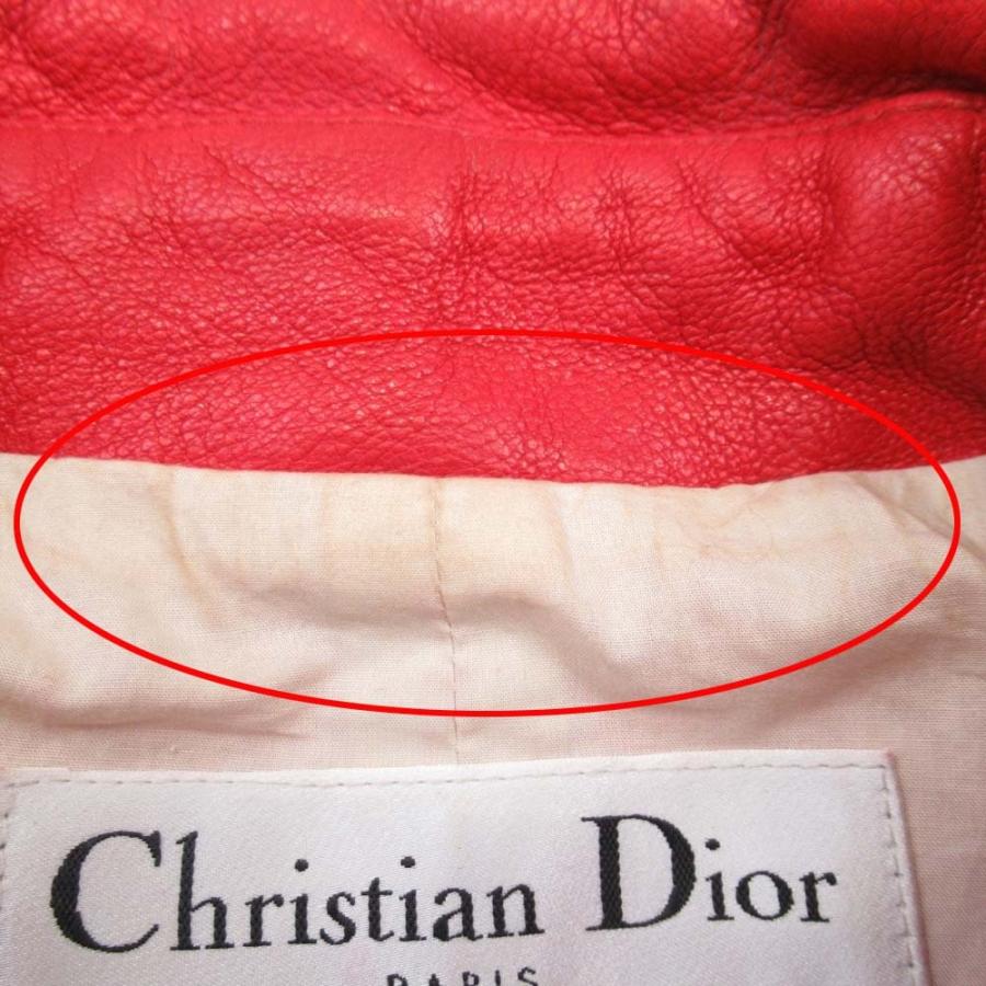 美品 Christian Dior クリスチャンディオール 17aw ゴートスキン ダブルライダース バイカージャケット やぎ革 アウター 36 赤 レディース 古着 中古 | Christian Dior | 08