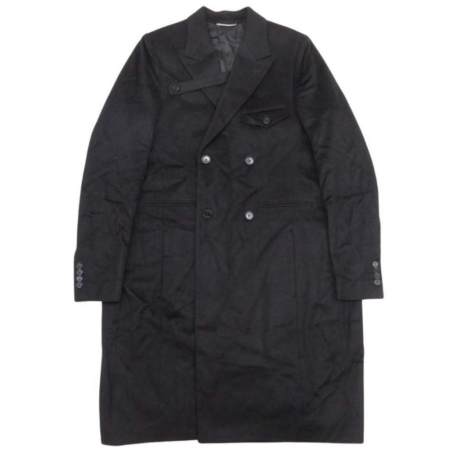 未使用 DIOR HOMME ディオール・オム 19aw カシミヤ100％ ダブルブレスト コート ピークドラペル アウター 44 黒 ブラック メンズ 古着 中古 | Dior HOMME