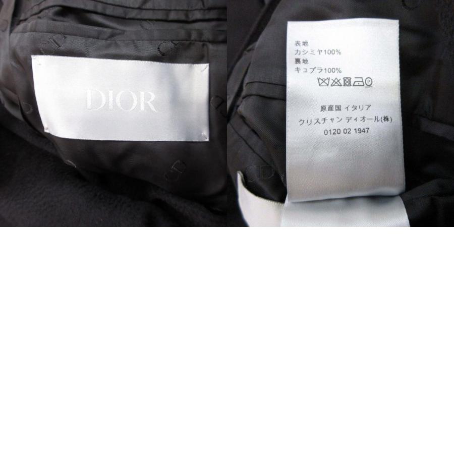 未使用 DIOR HOMME ディオール・オム 19aw カシミヤ100％ ダブルブレスト コート ピークドラペル アウター 44 黒 ブラック メンズ 古着 中古 | Dior HOMME | 09