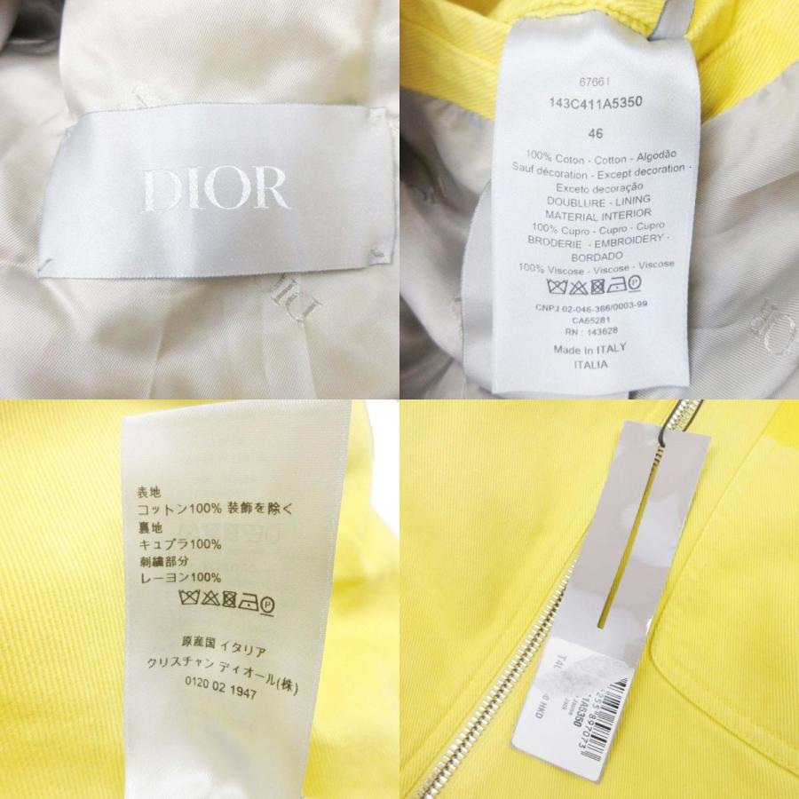 未使用 DIOR HOMME ディオール・オム 21aw ピータードイグコラボ オーバーサイズ コットンフーディー ジャケット ブルゾン 46 イエロー メンズ 古着 中古 | Dior HOMME | 09