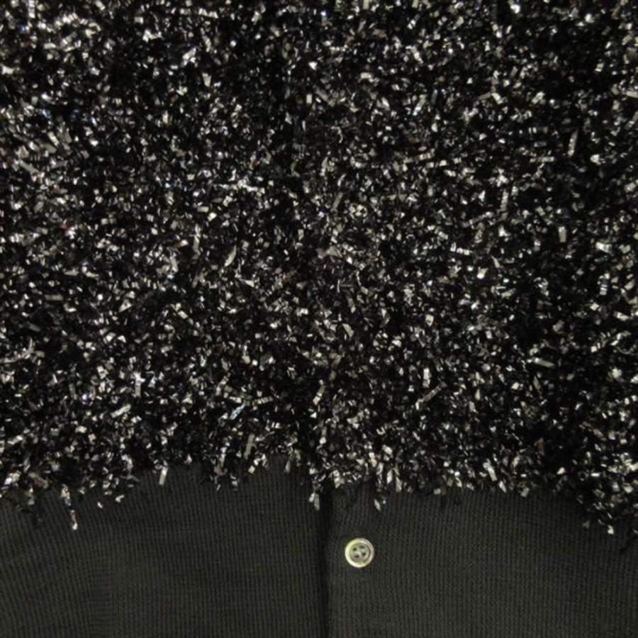 美品 COMME des GARCONS コムデギャルソン 18aw ナイロンファー カーディガン ニット セーター ウール クルーネック XS 黒 ブラック レディース 古着 中古 | COMME des GARCONS | 03