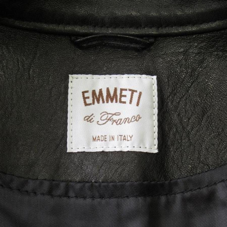 美品 EMMETI エンメティ JURI ユリ ラムスキン レザー シングル ライダース ジャケット ブルゾン 革ジャン サイズ42 ブラック メンズ 古着 中古 | EMMETI | 05