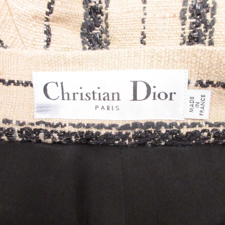 新品同様 Christian Dior クリスチャンディオール 20ss ストライプ ショート サロペット オールインワン 36 ベージュ ブラック レディース 古着 中古_6