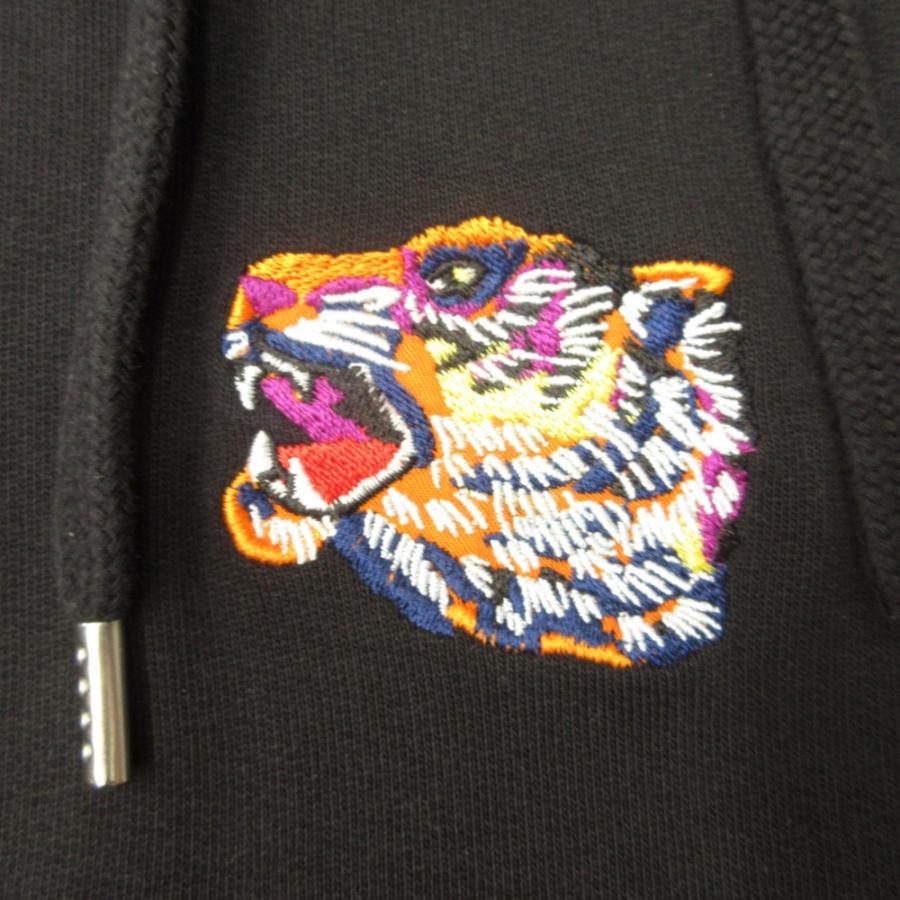 良品 KENZO ケンゾー Tiger Eye タイガー アイ フーディ ロング パーカー ワンピース スウェット NIGO ニゴー M 黒 ブラック レディース 古着 中古 | KENZO | 04