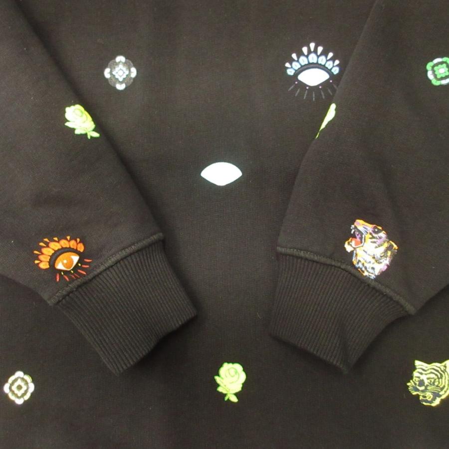 良品 KENZO ケンゾー Tiger Eye タイガー アイ フーディ ロング パーカー ワンピース スウェット NIGO ニゴー M 黒 ブラック レディース 古着 中古 | KENZO | 05