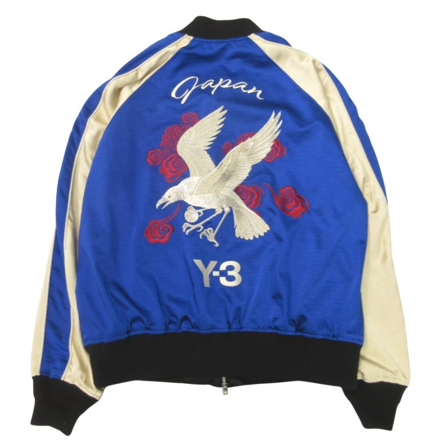 良品 Y-3 ワイスリー JFA スーベニアジャケット スカジャン リバーシブル ブルゾン サッカー ヨウジヤマモト M 青 ブルー 黒 ブラック メンズ 古着 中古 | Y-3