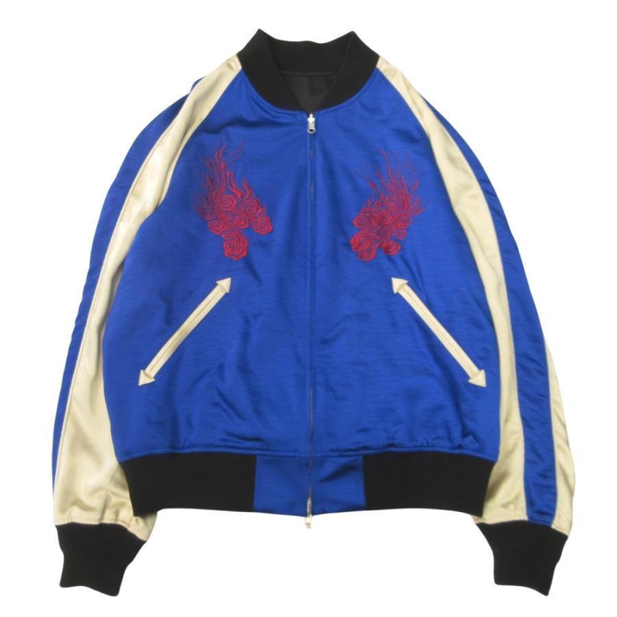 良品 Y-3 ワイスリー JFA スーベニアジャケット スカジャン リバーシブル ブルゾン サッカー ヨウジヤマモト M 青 ブルー 黒 ブラック メンズ 古着 中古 | Y-3 | 01