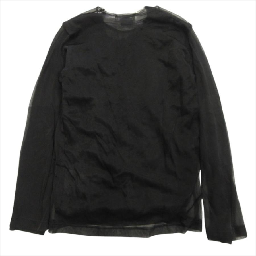 良品 COMME des GARCONS コムデギャルソン フリル シアー レイヤード ロング カットソー Tシャツ 長袖 シースルー XS 黒 ブラック レディース 古着 中古 | COMME des GARCONS | 02