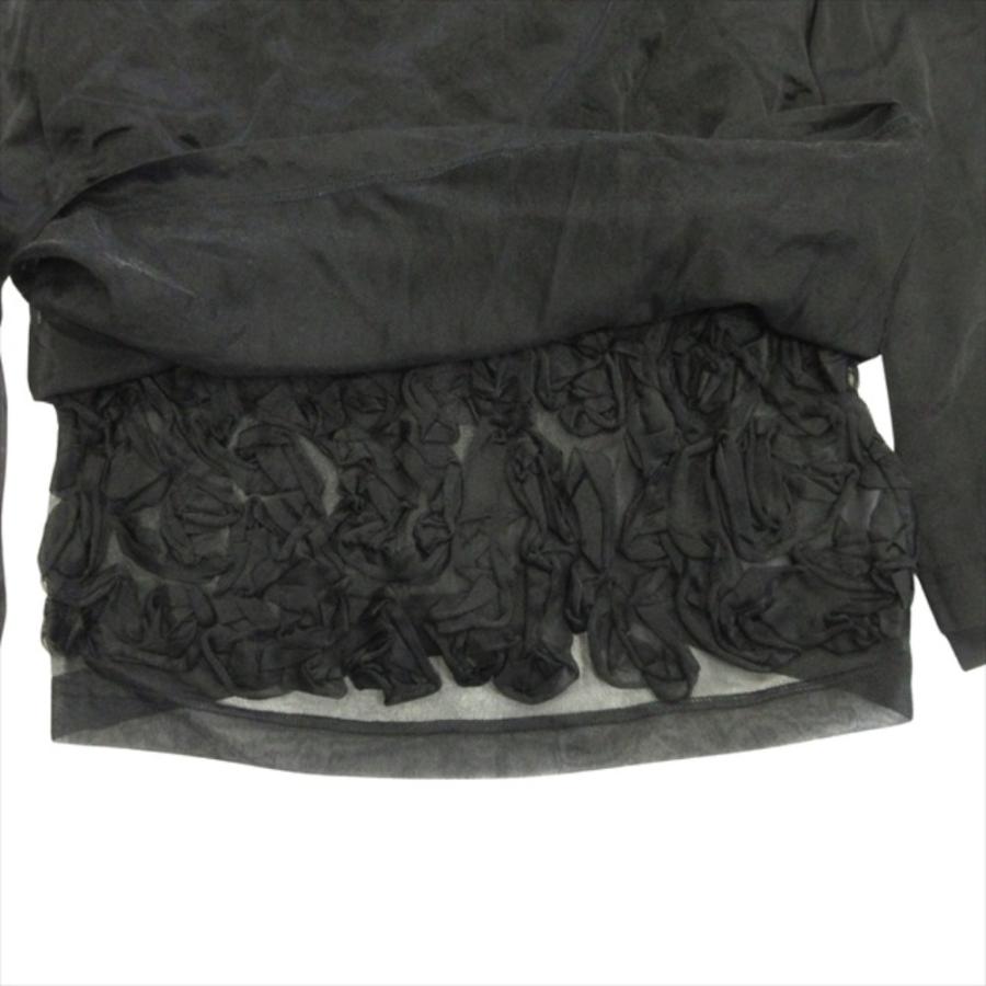 良品 COMME des GARCONS コムデギャルソン フリル シアー レイヤード ロング カットソー Tシャツ 長袖 シースルー XS 黒 ブラック レディース 古着 中古 | COMME des GARCONS | 03