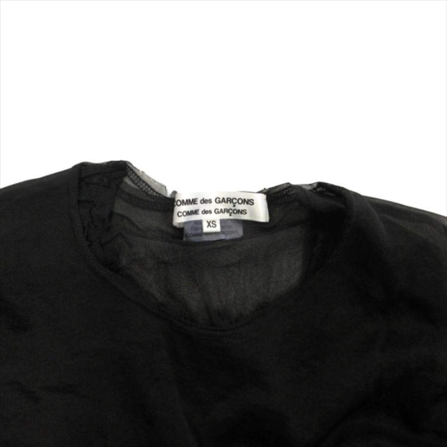 良品 COMME des GARCONS コムデギャルソン フリル シアー レイヤード ロング カットソー Tシャツ 長袖 シースルー XS 黒 ブラック レディース 古着 中古 | COMME des GARCONS | 06