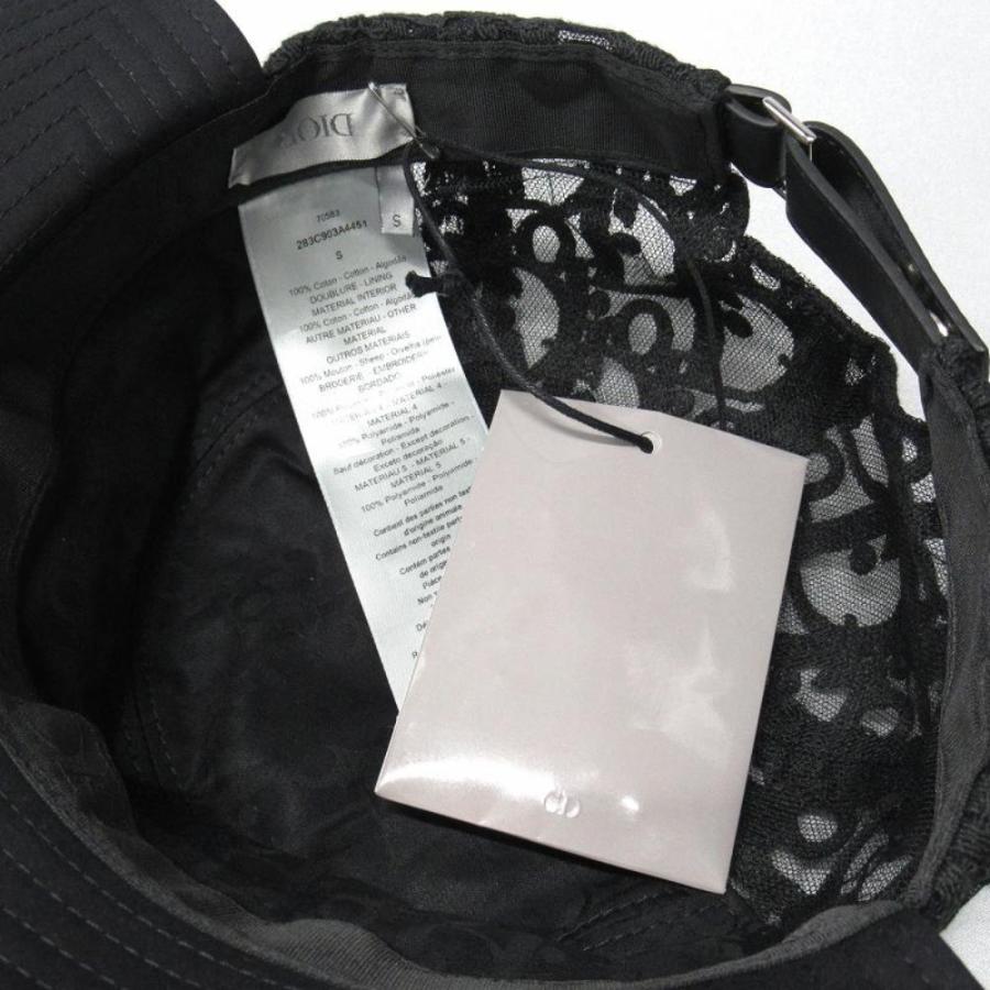 未使用 Dior ディオール オブリーク スプリット キャップ バケット ハット ハイブリット 帽子 トロッター スイッチング 切替 S 黒 レディース 古着 中古_6
