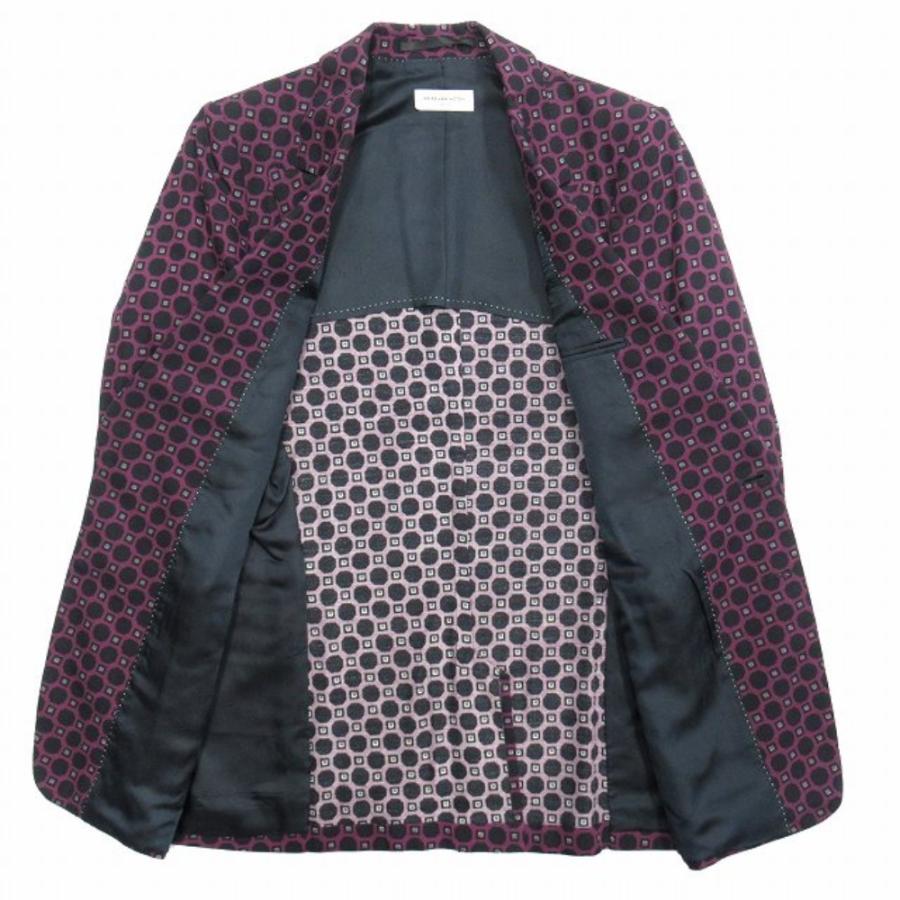 美品 DRIES VAN NOTEN ドリスヴァンノッテン オクタゴンドット 総柄 テーラード ジャケット ブレザー コットン 背抜き 46 紫 パープル メンズ 古着 中古 | DRIES VAN NOTEN | 02