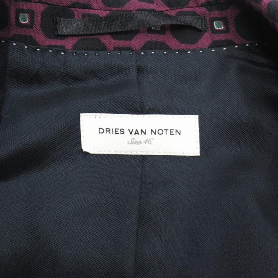美品 DRIES VAN NOTEN ドリスヴァンノッテン オクタゴンドット 総柄 テーラード ジャケット ブレザー コットン 背抜き 46 紫 パープル メンズ 古着 中古 | DRIES VAN NOTEN | 03